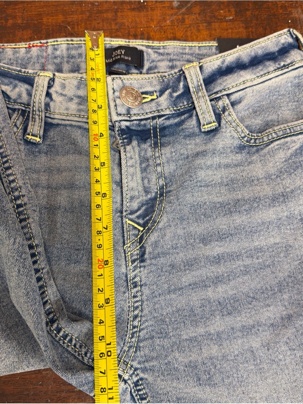 True ReligionY2K style Classic Light Blue Flare Jeans with Signature Back Pocket - Picture 7 of 9